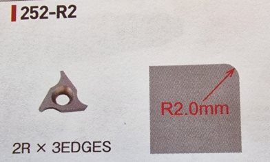 252-R2 - Positive cuttwer for Radius champer 2mm