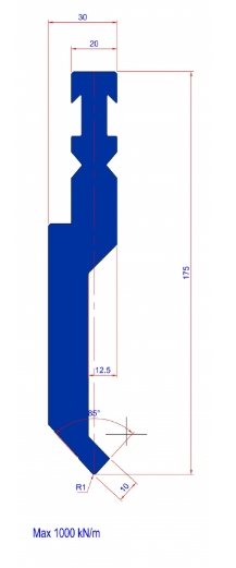 P5RFA-175 30° R1 - Bystronic Punch P5RFA-175 30° R1 L=515 - 2044356 - 9,8 kg - ref. EB1230010-515 Italy