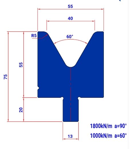 M40.60-55 - Bystronic Die M40.60 H55 L=515 - 2044516 - 10,6 kg - ref. EB5060040-515 Italy