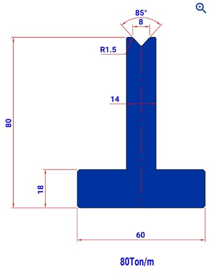 MOD.M0771.85 V=8 L=415 HR - Amada - Promecam - 2045343 - Die - 6,5 kg -  Italy
