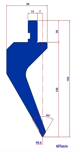 MOD.455.60 R=0,8 L=415 HR - Amada - Promecam - 2046371 - Punch - 11,4 kg -  Italy