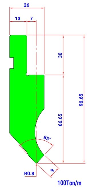 MOD.1010.85 R=0.8 L=415 IH - Amada - Promecam - 2046515 - Punch - 5,6 kg -  Italy
