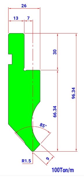 MOD.1010.85 R=1.5 L=415 IH - Amada - Promecam - 2046518 - Punch - 5,6 kg -  Italy