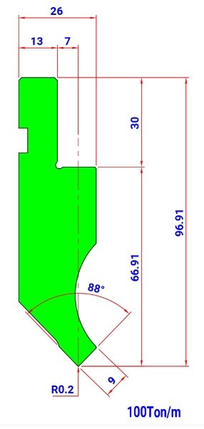 MOD.1010.88 R=0.2 L=415 IH - Amada - Promecam - 2046524 - Punch - 5,6 kg -  Italy