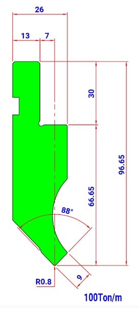 MOD.1010.88 R=0.8 L=415 IH - Amada - Promecam - 2046527 - Punch - 5,6 kg -  Italy