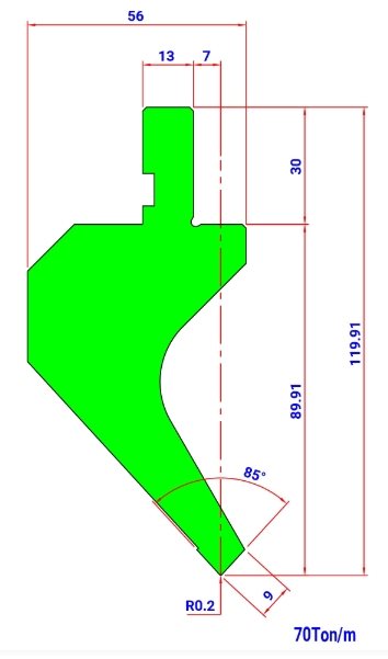 MOD.1014.85 R=0.2 L=415 IH - Amada - Promecam - 2046560 - Punch - 10,4 kg -  Italy