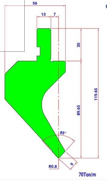 MOD.1014.85 R=0.8 L=415 IH - Amada - Promecam - 2046563 - Punch - 10,4 kg -  Italy