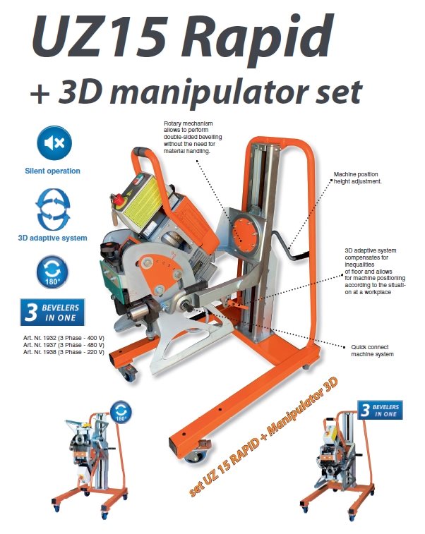 SET UZ15 RAPID + Manipulator 3D Bevelling system  (3 Phase - 400 V)