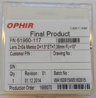61960 Ophir Linse1,5"10,0"7,4mm
