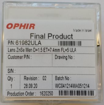 MP-5 Ophir Lens D=1.5""ET=7.4mmFL=5""