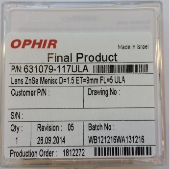 5,0 linse Ophir ZNSE M.1,5""5,0""MP5,9,0mm Bystronic 4-07475