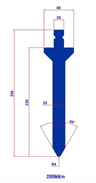 PUNCH TOW203S 60° R=4 H=220 L=200 - 981183 - 10,5 kg -  Italy