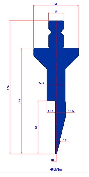 PUNCH TOW210 28° R=1 H=140 L=200 - 981202 - 5,8 kg -  Italy