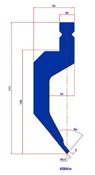 PUNCH TOW280 80° R=0,5  H=140 L=200 - 981240 - 6,2 kg -  Italy