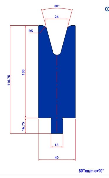 WM354 30° V=24 H=100 L=200   - DIE -983037 - 6 kg - ref.  - WM3540200 -  Italy