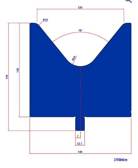 LM120.78° R=10 W=125 H=130 new L=510 - Die - 984458 - 56,77 kg - ref. E86078120-510 -  Italy