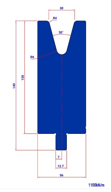 LM30.30° R=4 W=56 H=130 new L=510 - Die - 984513 - 26,9 kg - ref. E86030030-510 -  Italy
