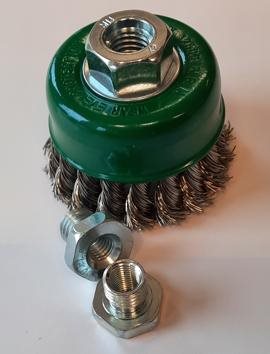 R022 - Cup Brush Twist-Knot Taipan Ø75mm Stainless steel - alt. Ref. TO-3620