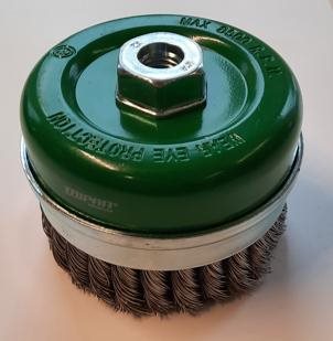 R022 - Cup Brush Twist-Knot w/Skirt Taipan Ø100mm S/Steel - alt. Ref. TO-3628
