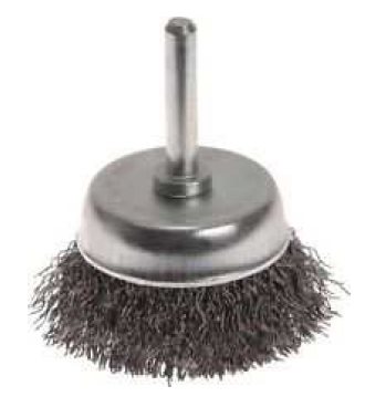 R022 - Taipan Cup brush (6mm shaft) Ø50, 0.25mm s/s wire - alt. Ref. TO-3676