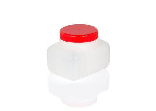 Solution Container - wide necked red lid - 500ml