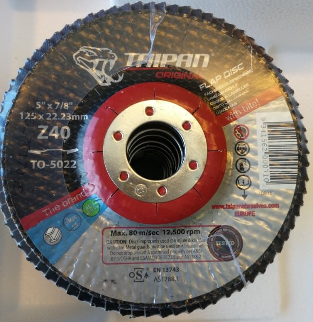 K020 Taipan Original Ceramic Flap Disc Ø125 Grit 40 Zirconium max