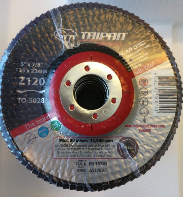 K020 - Taipan Original Flap Disc Ø125  Grit 120 (Conical) - alt. Ref. TO-5028